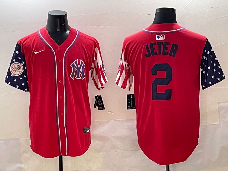 Men New York Yankees #2 Jeter Red a generation of national flags Jointly Name 2025 Nike MLB Jersey style 5